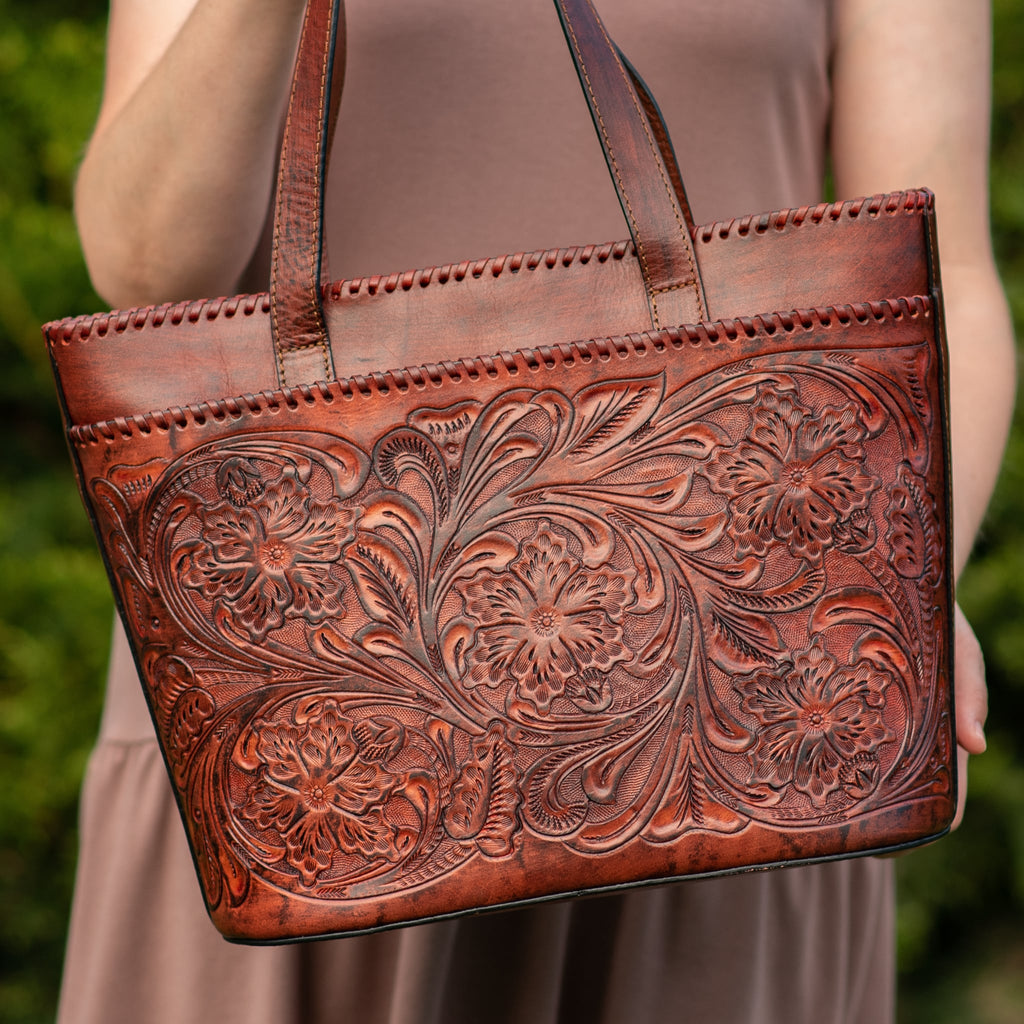 Large leather tote online purse