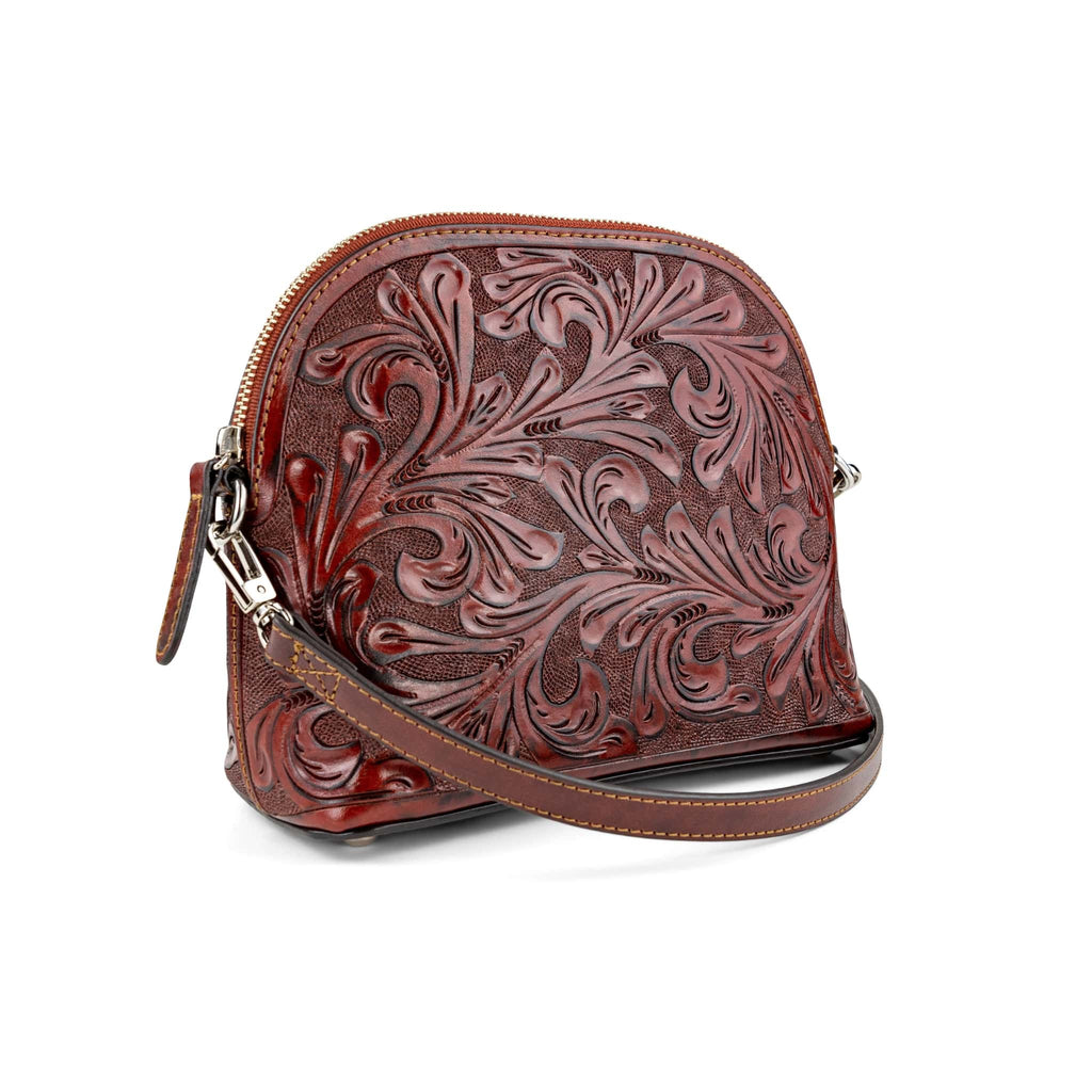 Hand tooled leather sales crossbody bag