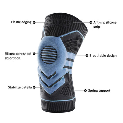 Mauzari™ Ginocchiera Compressiva con Stabilizzatori in Silicone