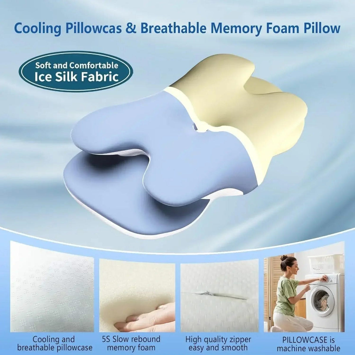 Mauzari™ Cuscino Cervicale in Memory Foam – Sollievo per Collo e Sonno