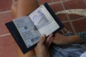 Passport Holder in Blue Mahoe