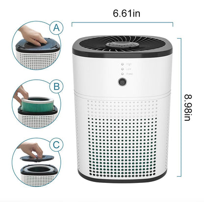 Mauzari™ Purificatore d’Aria Compatto HEPA H13 per Camera e Ufficio