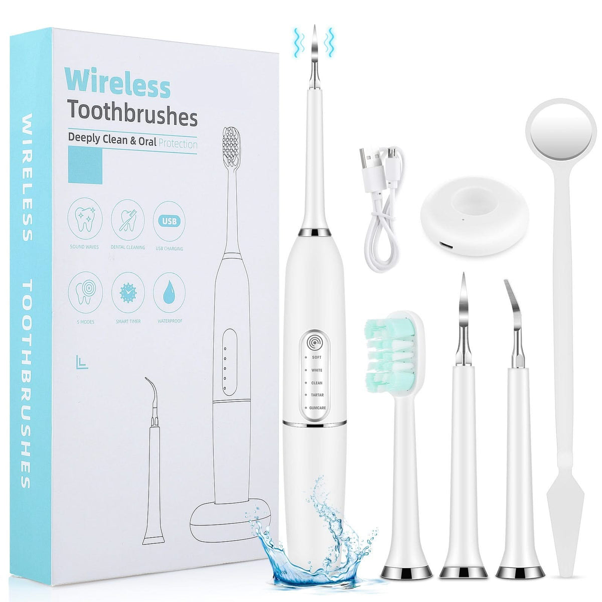 Mauzari™ Pulitore Dentale Elettrico Touch a 5 Velocità