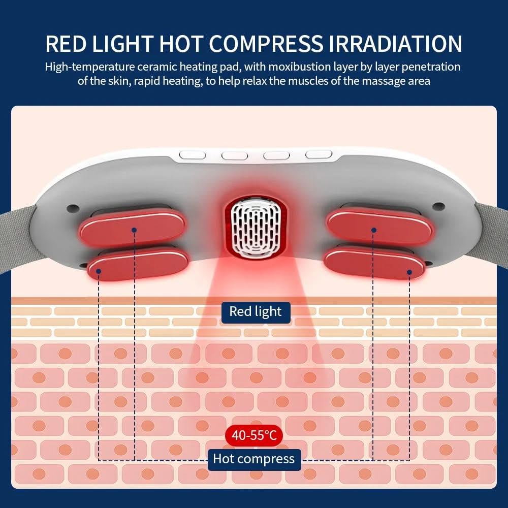 Mauzari™ Massaggiatore EMS per Vita e Addome con Luce Rossa e Calore
