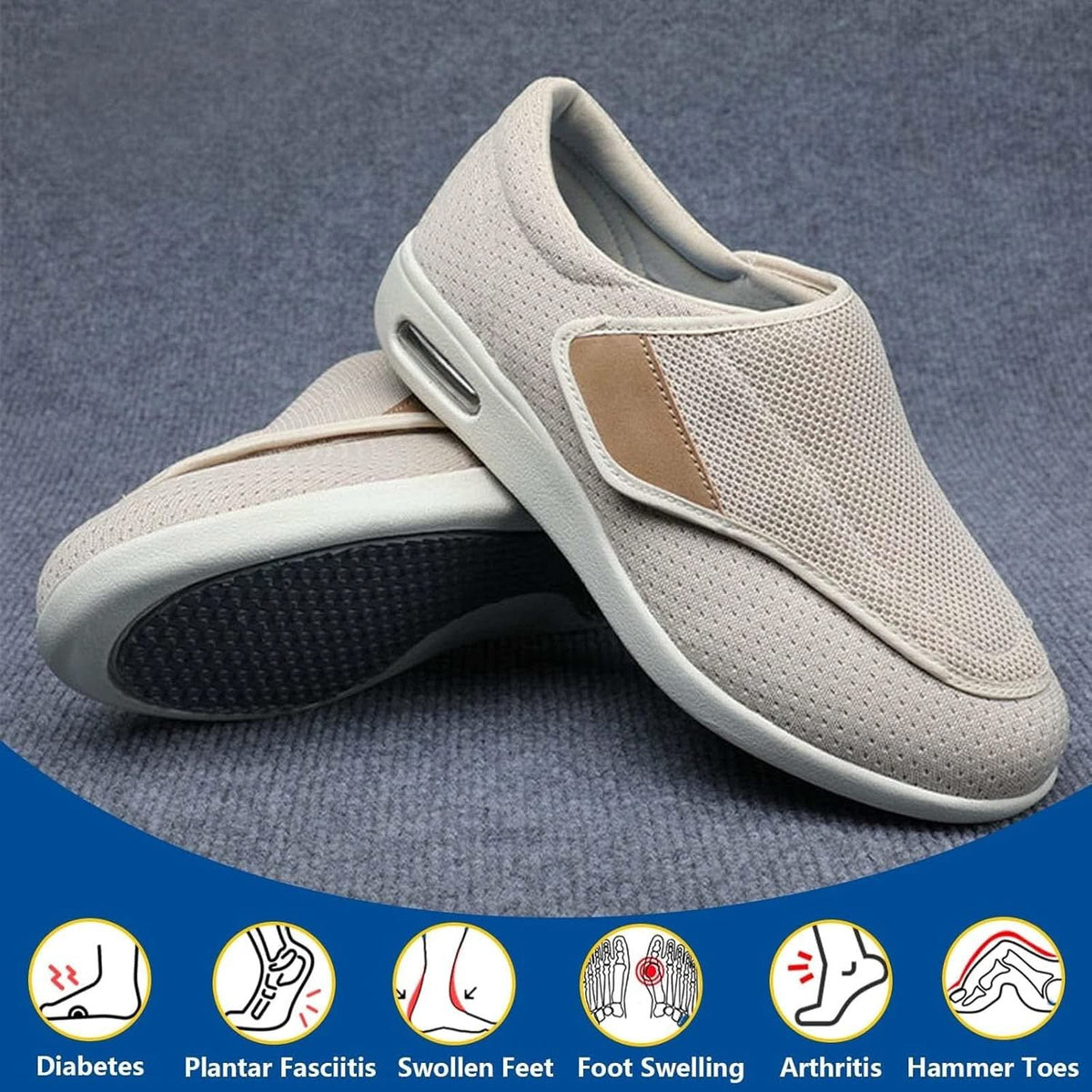 Mauzari™ Scarpe ortopediche extra larghe da donna per piedi gonfi e piede diabetico