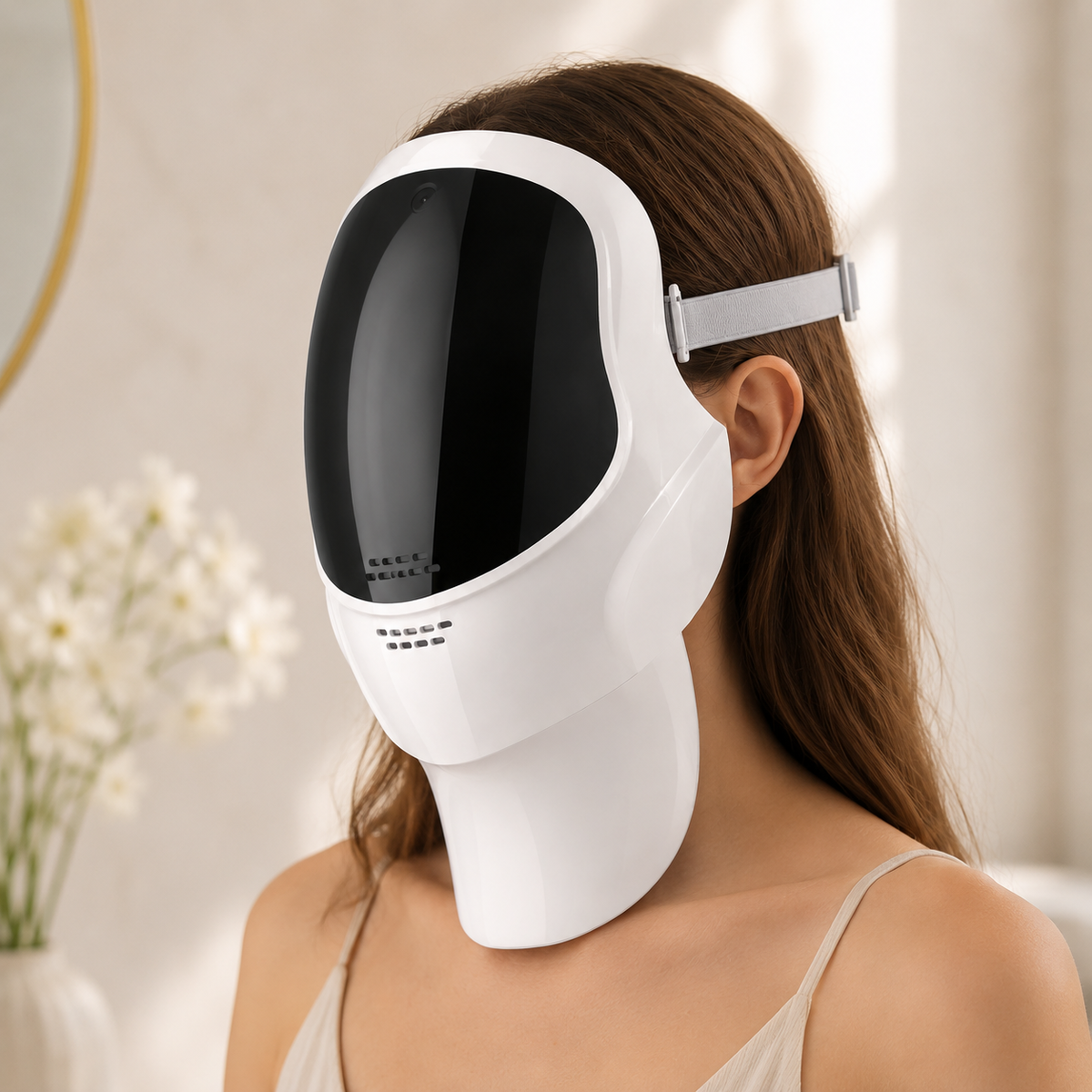 Mauzari™ Maschera LED viso e collo a 7 colori – Dispositivo per fototerapia e ringiovanimento della pelle