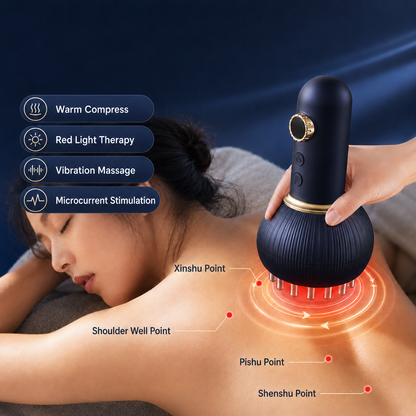 Mauzari™ Massaggiatore Gua Sha elettrico riscaldante – Sollievo da tensioni a collo, spalle e schiena