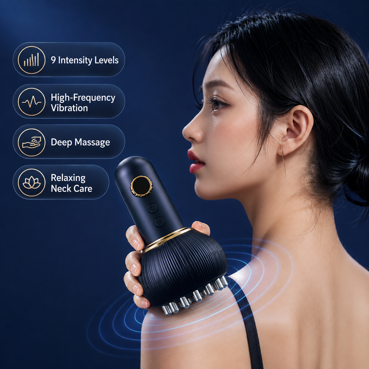 Mauzari™ Massaggiatore Gua Sha elettrico riscaldante – Sollievo da tensioni a collo, spalle e schiena