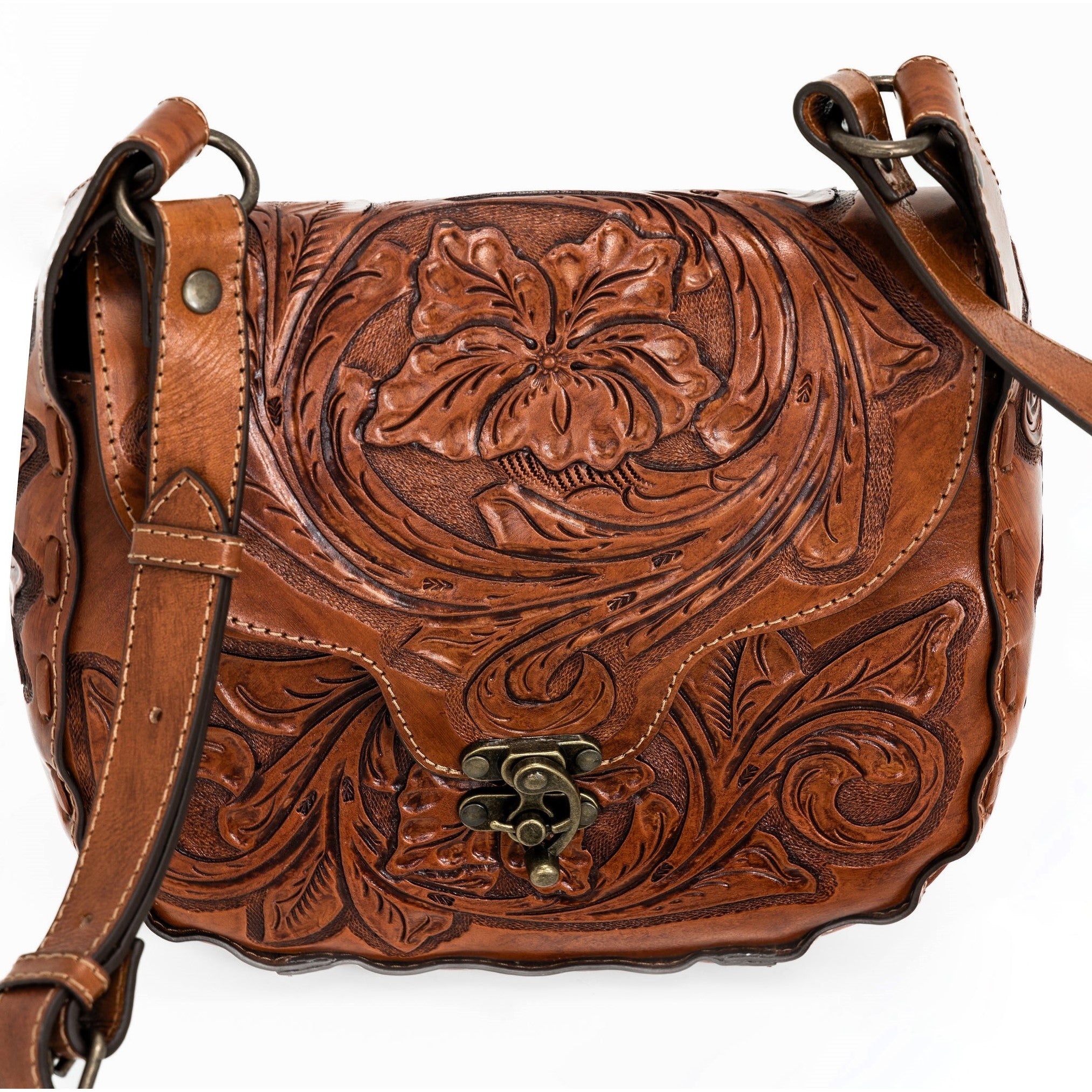 Sophia Saddle Bag in Chestnut