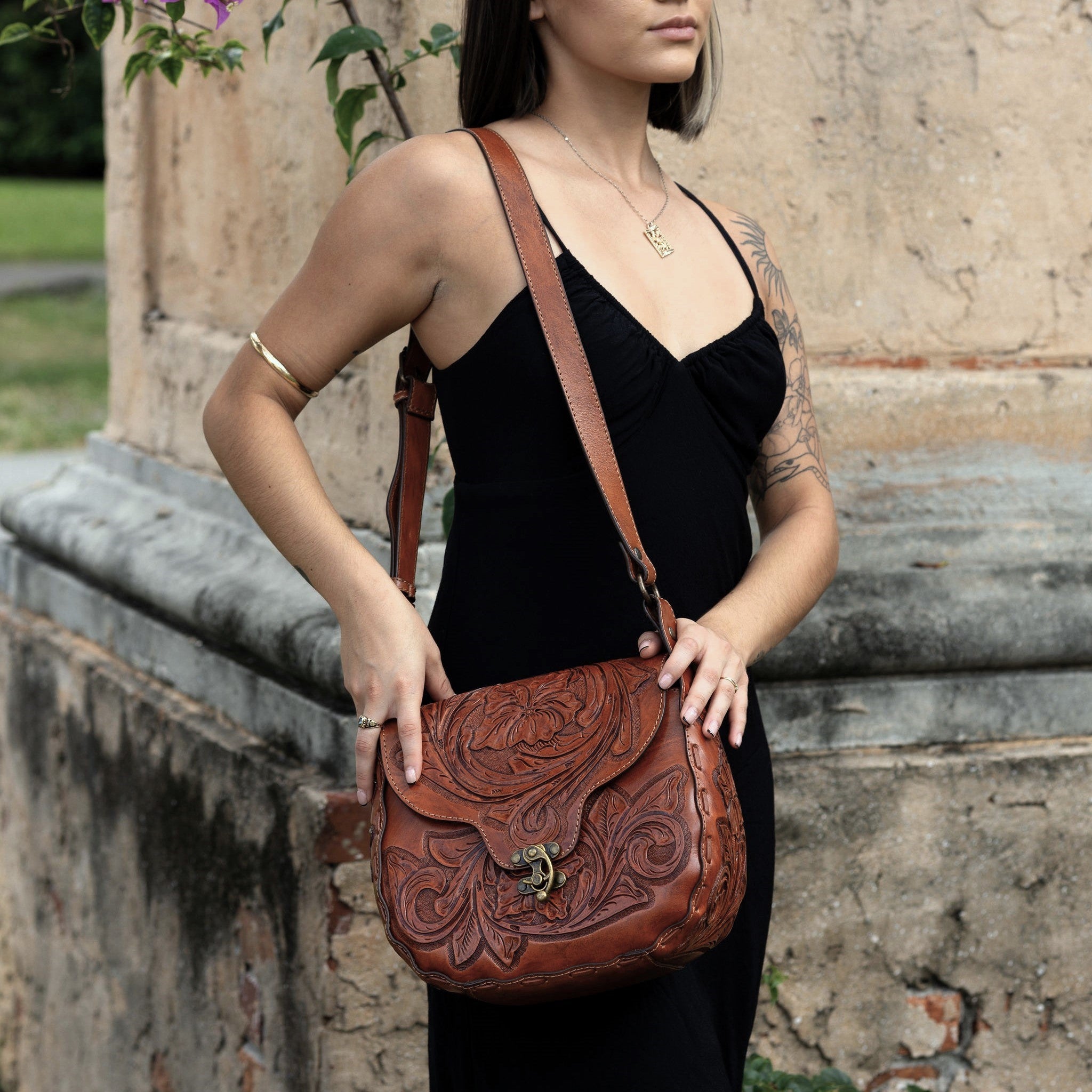 Sophia Saddle Bag in Chestnut