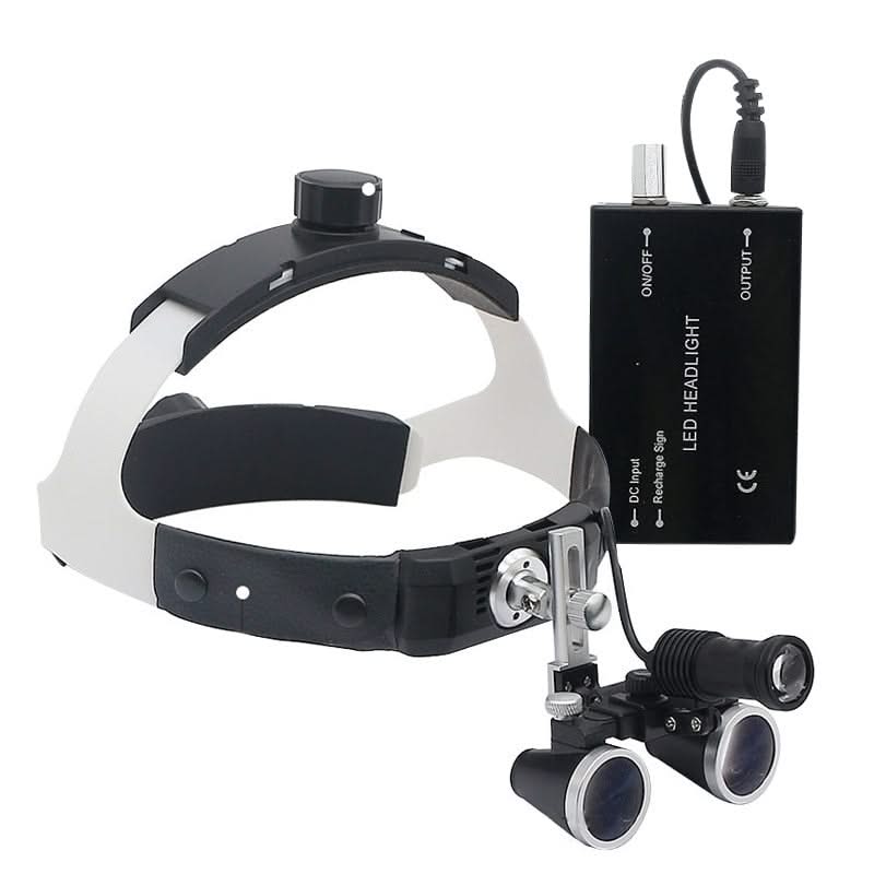 Mauzari™ Set Caschetto con Lenti d'Ingrandimento Dentali e Luce LED