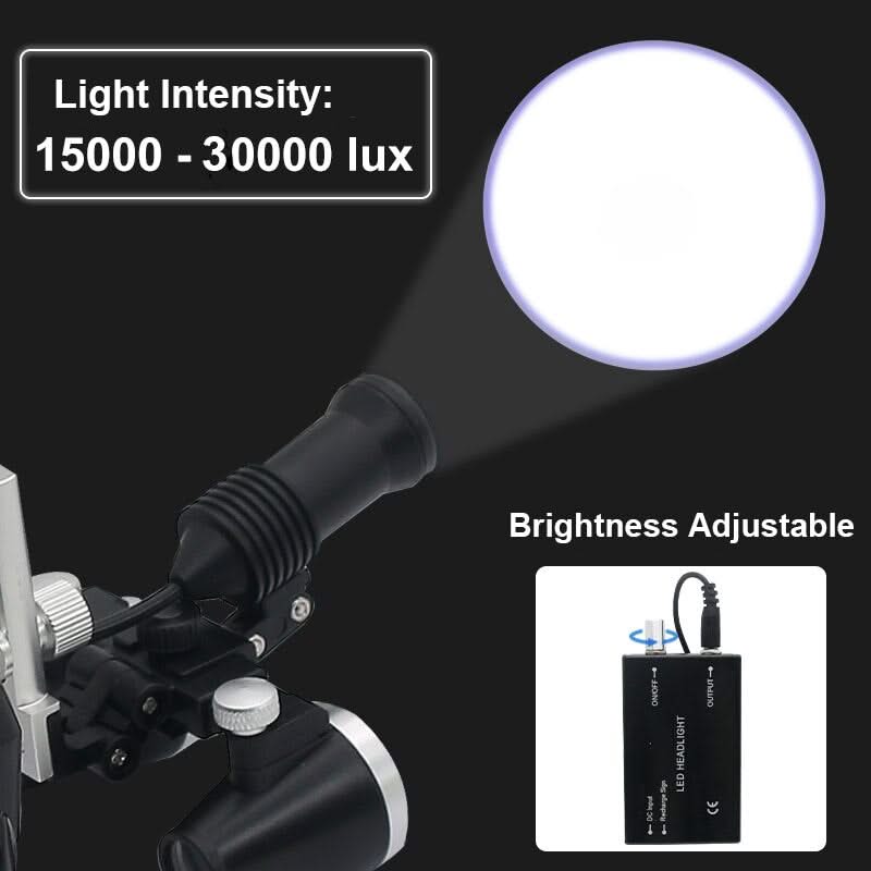Mauzari™ Set Caschetto con Lenti d'Ingrandimento Dentali e Luce LED