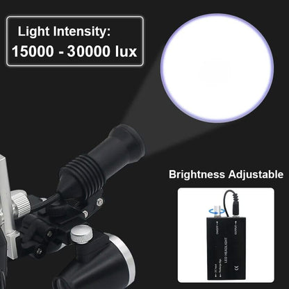 Mauzari™ Set Caschetto con Lenti d'Ingrandimento Dentali e Luce LED