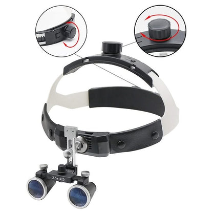Mauzari™ Set Caschetto con Lenti d'Ingrandimento Dentali e Luce LED