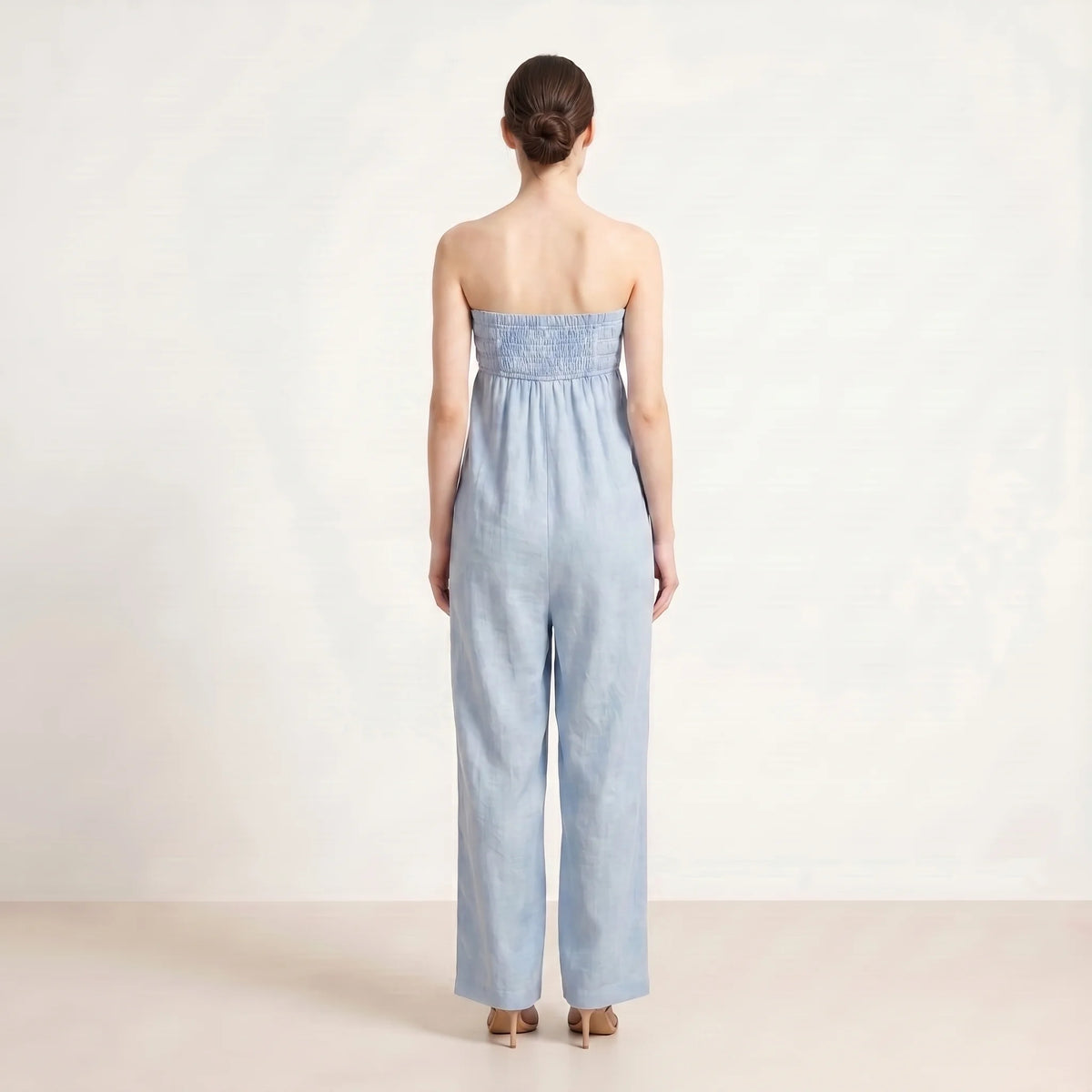 Tuta jumpsuit donna senza spalline – Pantaloni larghi con tasche